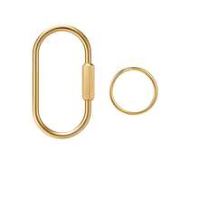 1/2/3/4/6pcs Brass Key Rings Bulk Pack, Gold Carabiner With Safety Screw Lock, Key Ring Carabiner Clip, Bag Charm Clip, For Wallet Accessories, DIY Handmade Small Carabiner - View 12