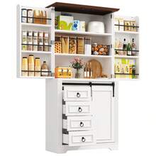 Tall Cabinet With Tipover Protection And Snack Shelf, White Finish - 白色 - 查看 7