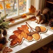 1pc Brown Chestnut Rug, Autumn/Winter Thickened Decorative Carpet, Small Bedroom Decor Rug, Home Decor Living Room Carpet - Multicolor - View 3