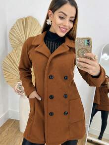 Women Winter Coats - 駝色 - 查看 1