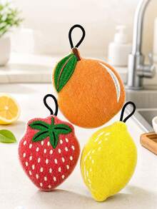 Double-Sided Sponge Brush, Suitable For Strawberries, Oranges, Lemons And Other Fruits, Ideal For Home Dishwashing, Cookware Cleaning, Tableware Polishing And Kitchen Cleaning - Multicolor - View 12