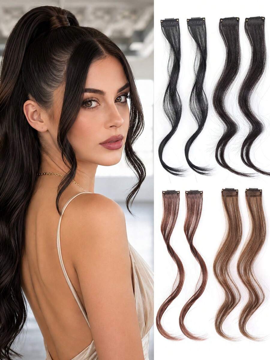 Dragon Beard Bangs Wigs For Women, Summer, Center Part, Natural Forehead Wigs Bangs - Multicolor - View 1