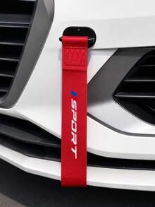 1pc Universal Car Sport Style Tow Strap Decor - High-Strength Nylon Webbing, "SPORT" Print Design, Easy Installation, Suitable For Most Car Front Bumper Grilles, Eye-Catching Appearance Modification Accessory, Black And Red Available - Multicolor - View 2