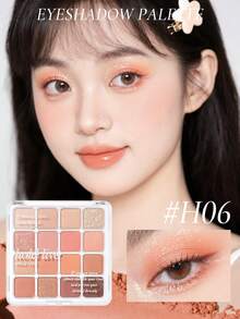 HOLD LIVE 16 色眼影盘，哑光和闪光色调，包括桃色、甜瓜色、蓝色、腮红色 - H06 - 查看 5