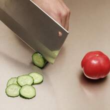 1pc Stainless Steel Edge Cutting Board, Metal Cutting Board, Suitable For Kitchen Countertop, Rust-Proof Kneading Board, Suitable For Dough, Meat, Vegetables, Fruit, Bread, Food Preparation, Countertop Protection Mat - Multicolor - View 4