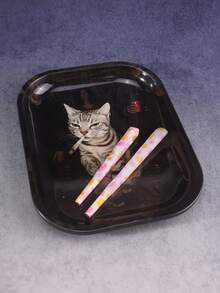 Cabin puff 1件美短貓圖案滾盤,優質捲菸工具,理想的節日禮物 - 均碼 - 查看 2