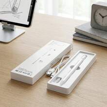 Caneta Magnetica Capacitiva Para Desenho Grafico E Escrita Em Tablet E Celular Ponta Fina Macia Nao Risca A Tela Design Ergonomico - branco - Visão 11