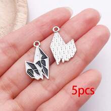 5/12 piezas Dijes de esmalte gótico Dragón Cuervo Murciélago Gato Polilla Rosa Lápida Colgantes para DIY Halloween Pulsera Collar Pendiente Suministros para hacer joyas - Negro - Ver 17