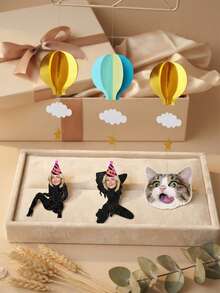 Personalized Custom Photo Party Swirl Banners - Hot Air Balloon Cloud Star Hanging Decor, DIY Text/Photo Customization For Birthday, Wedding, Home/Outdoor Parties, Unique Festival Gift For Adults, Pet Lover(Includes Cat/Human Photo Cutouts) - Multicolor - View 5