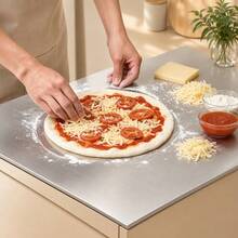 1pc Stainless Steel Edge Cutting Board, Metal Cutting Board, Suitable For Kitchen Countertop, Rust-Proof Kneading Board, Suitable For Dough, Meat, Vegetables, Fruit, Bread, Food Preparation, Countertop Protection Mat - Multicolor - View 7