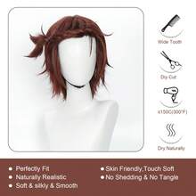 YEWELL Yeviel Brown Cosplay Wig, Role Play Headpiece, Daily Series, Japanese Cosplay Headpiece Series, Multi-Style Interpretation, Cartoon Anime, Suitable For Private Party, Daily Role Play, Halloween - Coffee Brown - View 3