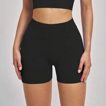 Women's Knitted High Elasticity Sports Shorts, Butt-Lifting Design, Perfect For Sports And Exercise - Black - View 3