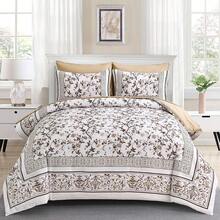 7 Piece Floral King Bed Comforter Set, Blue Flowers Branch On White Botanical Bedding Set, Soft Microfiber Bedding Comforter Sets With Sheets For All Season. Room Decor, Bedroom Decor, Wedding Decoratiion,Halloween Decor, Cheistmas. - 藍色 - 查看 9