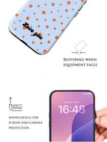 GIIPPA 1pc Customized Name Polka Dot Phone Case, Film Matte 2-In-1 Phone Protective Cover, Compatible With IPhone 17/16/15/14/13/12/11, Galaxy S26 S25 S24 Ultra/Plus/Fe, Back To School Gift, Valentine's Day Gift, Birthday Gift - Multicolor - View 5
