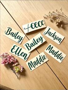 5/10pcs Customized Name Stickers, Waterproof Vinyl Stickers, Bridesmaid Gifts, Birthday Party Decoration, Suitable For Car Body, Hood, Window, Storefront, Helmet, Team Name, Event Decoration, Adhesive Labels - Multicolor - View 9