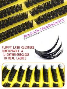 180 Pcs Fluffy D Curl Cat Eye Lashes, 80D DIY Eyelash Clusters, Dense And Natural, Long-Lasting And Durable, Ultra-Light And Soft, Reusable, Suitable For Beginners, Daily Life, Parties, Travel, Music Festivals, Etc. Eyelash Clusters, DIY At Home - D - View 6