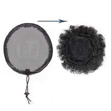 Wholesale Bun Ponytail Hair Net Wig Cap, Hair Net Set For Making Wigs, DIY African Style Ponytail, With Adjustable Drawstring Tie, Halloween - View 5