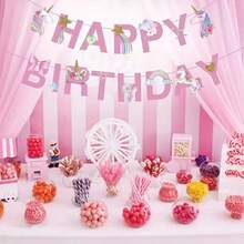Unicorn Theme Happy Birthday Banner, Suitable For Birthday Party Decorations, Gifts, And Supplies - Pink - View 5