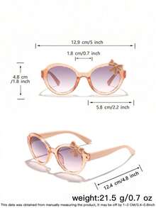 1 Set 3pcs Kids 4-8 Years Old Sequin Heart-Shaped Fashion Glasses, With Bow And Flower Decoration, PC Frame Cute Princess Style, Suitable For Party, Vacation, All Seasons Wear - Multicolor - View 10