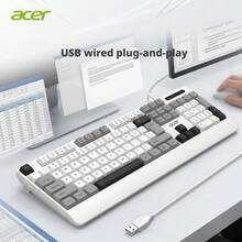 Acer 有線鍵盤 單鍵盤 加長手托 人體工學 104鍵全尺寸26鍵無衝 打字辦公遊戲 桌上型電腦筆記本 - 查看 5