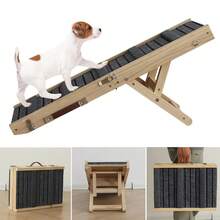 Foldable Wooden Dog Ramp For Cars – Lightweight, Non-Slip Pet Access Ladder For Small To Large Dogs | Easy Fold & Carry Design, Smooth Surface With Traction Texture, Compact Storage Friendly - Black - View 8