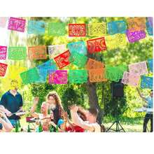 1 Set 42.5cm*31cm, PVC Waterproof Hollow Cutout Bunting, Mexican Day Of The Dead Party Decoration Bunting, Suitable For Outdoor Yard, Bar, Restaurant, Festival Celebration Decor Mexican Celebration Colorful Paper Flags, 5.5m Long, Ideal Choice For Carnival Party And Supplies - Multicolor - View 7