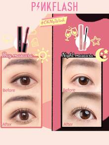 PINKFLASH Maskara Lentik Tahan Minyak 7g, Tahan Lama, Tidak Luntur, Tahan Air, Lembut, Tidak Menggumpal, Efek Makeup Sempurna Sepanjang Hari - Volume #1 - View 4