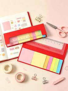 Colorful Index Tabs, Eye-Catching Marker Stickers With Ruler Scale, Sticky Notes With Ruler Scale Page Labels, Student Index Tabs With Ruler Scale, Office Planner Page Marker Stickers, Sticky Notes, Index Tabs, Page Markers, Bookmarks, Memo Labels, Divider Stickers, University Notebook Classification Scale Labels, Student Stationery, Office Supplies, Back To School, Notebook Accessories, Planner/Diary Labels, Back To School Gifts, Teacher's Day Gifts - Multicolor - View 5