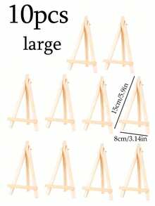 10pcs Wooden Easel Frame Wedding Table Number Card Holder Photo Display Stand, Handmade Painting Art Supplies Home Decor, Natural Wood Tripod Display Stand Conference Wedding Table Card Holder Display Stand Painting Craft - Multicolor - View 9