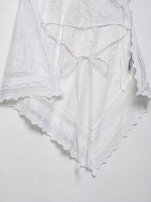 Camellia Summer New Women's European And American Style Fashion Sexy Design Versatile Halter Neck Floral Asymmetric Top White - White - View 10