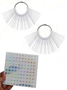 50/100/150pcs Transparent Rectangular & Fan-Shaped Nail Polish Color Display Cards With Metal Rings, Acrylic Nail Polish Color Sticks, Suitable For Nail Salons And DIY Home Practice - Multicolor - View 13