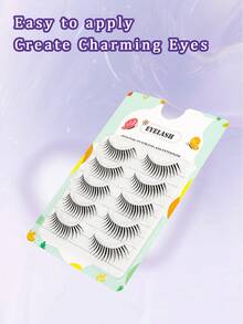 5 Pairs Cartoon Eye False Eyelashes, Easy To Use And Time-Saving, Eye-Friendly, Soft Anime Eye Dewy Glossy Eyelashes, Special Eyelash Extensions Made In Japan And Korea - Black - View 8