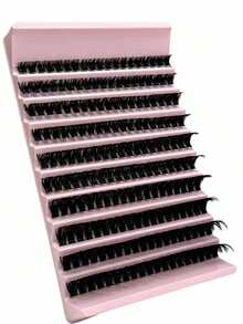 200pcs D Curl DIY Cluster False Eyelashes, 80D Cluster Lashes, 0.07mm D Curl, 8-16mm Mixed Natural Lash Extensions, Ultra Dense Long Cluster Lashes, Curly Single Lashes, Slim Long Lashes, Long Cartoon Effect Lashes - D - View 8