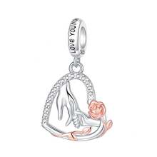 1Pc Pink Mother'S Day Gift Love Best Mom Daughter Hug Mom Pendant Charm Fit Original Bracelet Necklace Silver Plated Beads For Diy Jewelry Making Gift - Silver - View 17