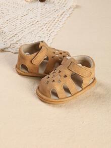 1 Pair Infant Boy Hollow Breathable Cute Flat Casual Sandals Suitable For Summer Infant Shoes - Brown - View 6