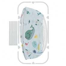 Foldable Portable Bathtub With Ocean-Themed Texture • Inflatable Lumbar Support Pillow • Lightweight Collapsible Design For Soaking & Showering • Easy Snap-Together Assembly • Compact When Folded – Ideal For Apartments, Dorms, RVs & Travel • Non-Slip - 120x55x50cm - View 8