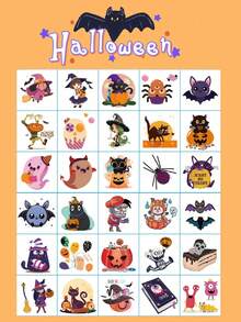 30 Pcs Halloween Waterproof Tattoo Stickers | Cute Cartoon Patterns Funny Little Ghosts And Pumpkin Designs, Arm Back Body Temporary Stickers, Party And Party Must-Have Holiday Gifts Good Choice - Multicolor - View 10