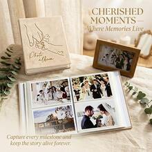 Premium Velvet Photo Album 18x23cm – 200 Slots 4R6" Photo Book, With Elegant Gold Embossing, Suitable For Wedding, Baby Or Travel Memories | 3 Designs Available - Birds - View 1