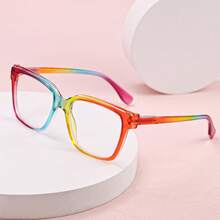 1pc Fashionable Women's Reading Glasses, Popular Candy Color, Youthful Appearance, Comfortable Spring Temple, Daily/Work/Essential Women's Reading Glasses - Rainbow - View 3