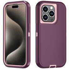 Military-Grade Shockproof Heavy-Duty Full-Body Protective Phone Case, Anti-Scratch Durable 3-In-1 Protective Cover For IPhone, Galaxy, HONOR And Other Smartphones Birthday Gift - Wine Red Powder - View 30