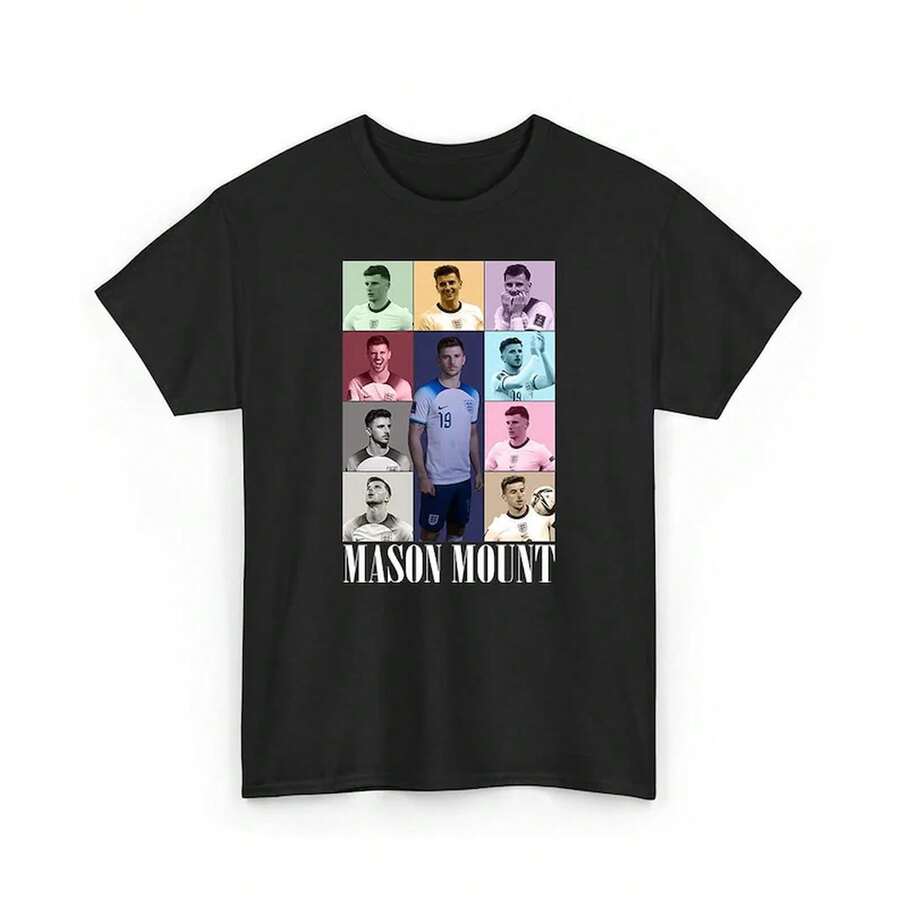 Camiseta unisex Mason Mount The Eras Tour, sudadera divertida de fútbol con cuello redondo, camisa - Negro - Ver 1