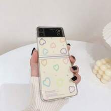 Spring/Summer Dopamine Line Heart Foldable Phone Case For Samsung Galaxy Z Flip8 5G/Galaxy Z Flip7 5G/Galaxy Z Flip6 5G/Galaxy Z Flip5 5G/Galaxy Z Flip4 5G Ultra-Thin Hard Shell Women's - Multicolor - View 2