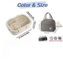 1pc Lunch Box With Soup Bowl And Utensils, Picnic Box, Student Divided Lunch Box, Microwave , Suitable For Lunch Prep, Work, Picnic, School, Back To School Office Essential - Multicolor - View 11