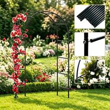 1pc Sturdy Outdoor Metal Garden Archway, Minimalist Curved Frame Without Mesh Design, Suitable For All Seasons Decoration - Spring Vines & Flowers, Autumn Fallen Leaves, Winter Snow Scenes, Wedding Yard Entrance Arch, Easy Assembly Climbing Plant Support - All-season - View 7