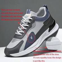 Men's Colorblock Cross Training Sneakers, Lace-Up, Shock-Absorbing, Anti-Slip, Lightweight, Suitable For Gym Workouts, Sports And Running Training - Grey - View 3