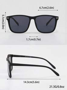 1 Pair Matte Black Square Frame Versatile Outdoor Accessories Daily Wear Simple Elegant Decorative Glasses - 彩色 - 查看 6