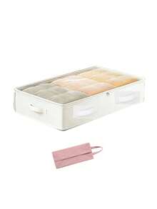 White Foldable Storage Bag - Perfect For Underbed Or Closet Storage Solution. This Multi-Functional Storage Bag Can Be Used To Store Blankets, Dresses, Bedding, Pillows And Clothing. Featuring A Foldable Design For Easy Storage. Ideal For Organizing Your Home Bedroom Or Closet, A Home Essential - Multicolor - View 11