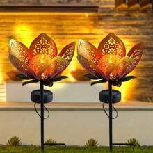 2pcs/Set Solar Powered Tulip Shaped LED Lawn Lights, IP44 Waterproof Outdoor Decorative Lighting, Yard, Garden Ornament, Holiday Atmosphere Lighting, Perfect Gift For Mom, Friends And Family - Tulip Flower Pick - View 5
