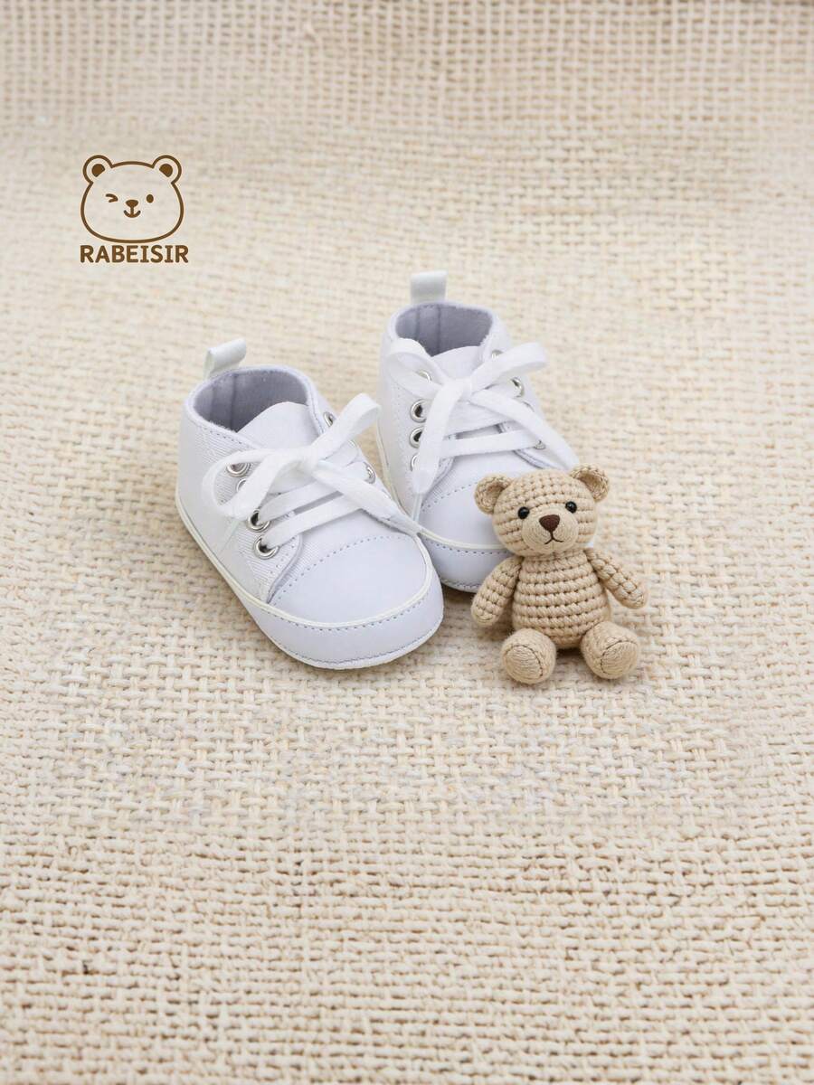 Spring Summer Autumn Infant Pre-Walker Shoes, Breathable Infant Pre-Walker Shoes 0-1.5 Years Old, Classic Versatile - White - View 1