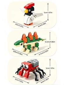 Youleli 36pcs Mini Animal Building Blocks Set, DIY Compatible With Classic Small Particle Building Toys, Children's STEM Educational Toys, Birthday Party Favors - Mixed Color - View 10